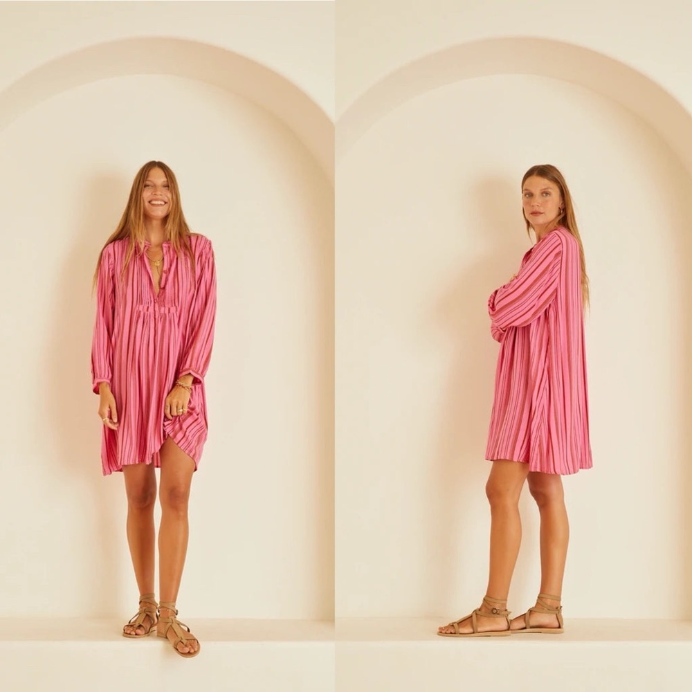 NWOT Natalie Martin Sammie Pink Striped Dress Sz XS